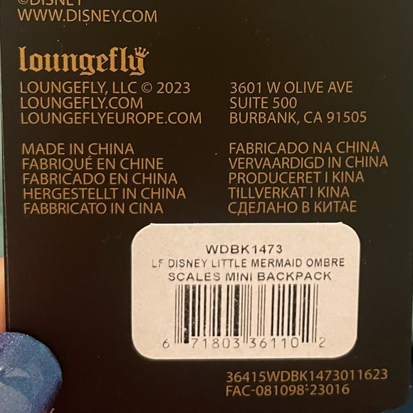 Loungefly Disney Little Mermaid Ombre Mini Backpack - Picture 12 of 12